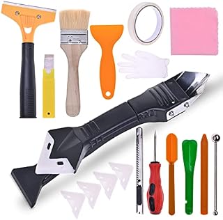 Cieex 14pcs Silicone Remover Tool Grout Remover Tool Set, Silicone Sealant Remover for Bathroom Kitchen Room Floor Corner