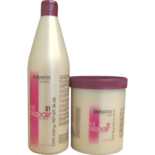 Salerm Hi Repair Shampoo 36oz + Hi Repair Mask 34.4oz 