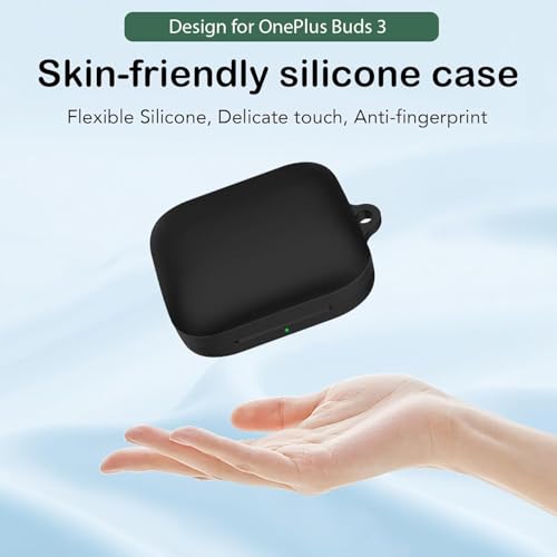 Image of Soft Silicone Case Cover Compatible for OnePlus Buds 3 -Black