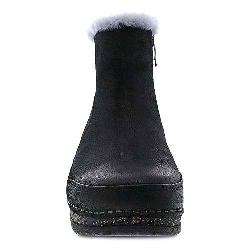 Dansko Women's Mitzy Boot - Lightweight Outsole and Durable, Comfortable Ride on Patented Stapled Construction - Faux Fur Collar and Inside Zip4