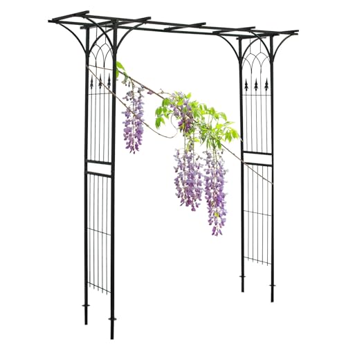 Pergola arche de jardin en métal tuteur robuste pour rosiers et plantes grimpantes