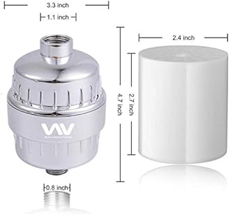 20-Stage Shower Filter with Vitamin C for Hard Water - Multi-Stage Filter Cartridge to Remove Chlorine, Heavy Metals