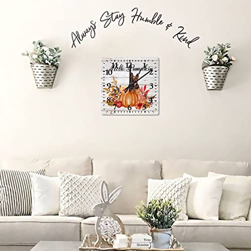 Hello-Pumpkin-and-Dog-Wood-Wall-Clocks-10-Inch-Primitive-Rustic-Sunflower-Harvest-Modern-Wood-Wall-Clock-Quality-Quartz-Non-Ticking-Square-Arabic-Numeral-Clock-for-Home-Office Hello Pumpkin and Dog Wood Wall Clocks 10 Inch Primitive Rustic Sunflower Harvest Modern Wood Wall Clock Quality Quartz Non Ticking Square Arabic Numeral Clock for Home Office