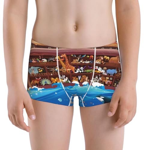 Boys' Cotton Boxer Brief Soft Underwear-Animals On Noah'S Ark2
