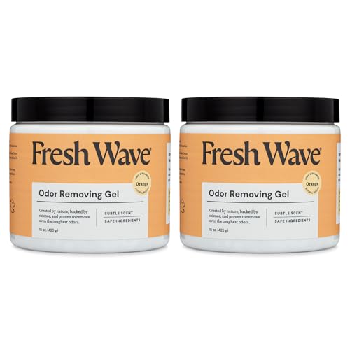 Fresh Wave Orange Odor Removing Gel 15 oz. Pack of 2 | Odor Absorbers for Home | Safer Odor Relief | Natural Plant-Based Odor Eliminator | Every 15 oz. lasts 30-60 Days | For Cooking Trash & Pets