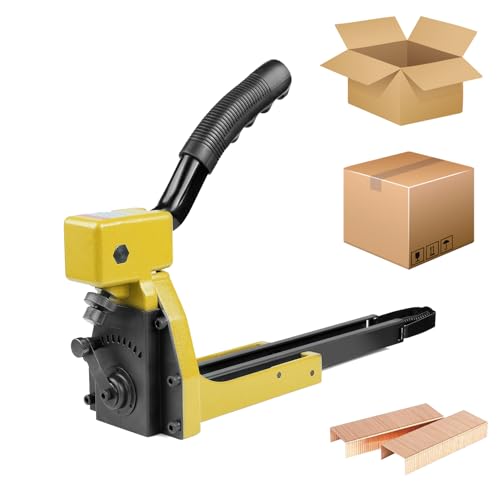 手動カートン機 カートンステープルガン コードレス手動カートン閉鎖 高耐久ダンボール用ステープルガン 深さ調整 閉鎖ステープラー ホッチキス ハンドルロック機能 調整可能な釘打ち深さ オフィスツール紙箱の梱包 ステープル抜き付 ハンドタッカー 深さ調整可能