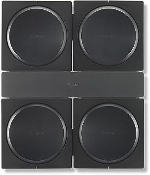 FLEXSON Wall Mount for 4 SONOS AMPS (Black)