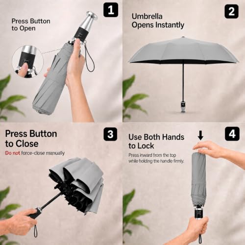 Image of STAR WORK Automatic Open Golf Umbrella, Extra Large Oversize Windproof Waterproof Stick Umbrellas for Rain Umbrella for Men and Women and Family