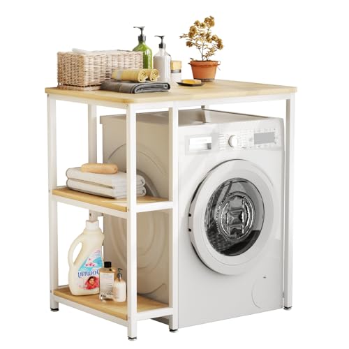 Hoapin Mueble para Lavadora, Armario de baño, Armario para Lavadora con Compartimentos, 90x60x95cm
