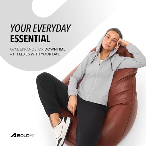 Image of Boldfit Sweatshirt for Woman Long Sleeve Hoodies for Women Full Zipper Winter Jacket for Woman Lightweight Winter wear for Women Stylish