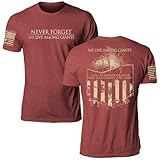Til Valhalla Project We Live Among Giants Graphic Tee | American Flag Gifts for Men | Mens Shirts for Gym & Fitness | T-Shirts for Men | Proudly Printed in The USA | Cardinal X-Large