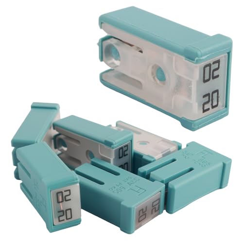 6PCS 20A 32V Slow Blow Car Fuses Assortment Kit,Slotted Cartridge Fuses for Protect Circuits,Universal Car Accessories Replacement Mini Fuse Kits for Cars,Trucks,SUVs (20A)