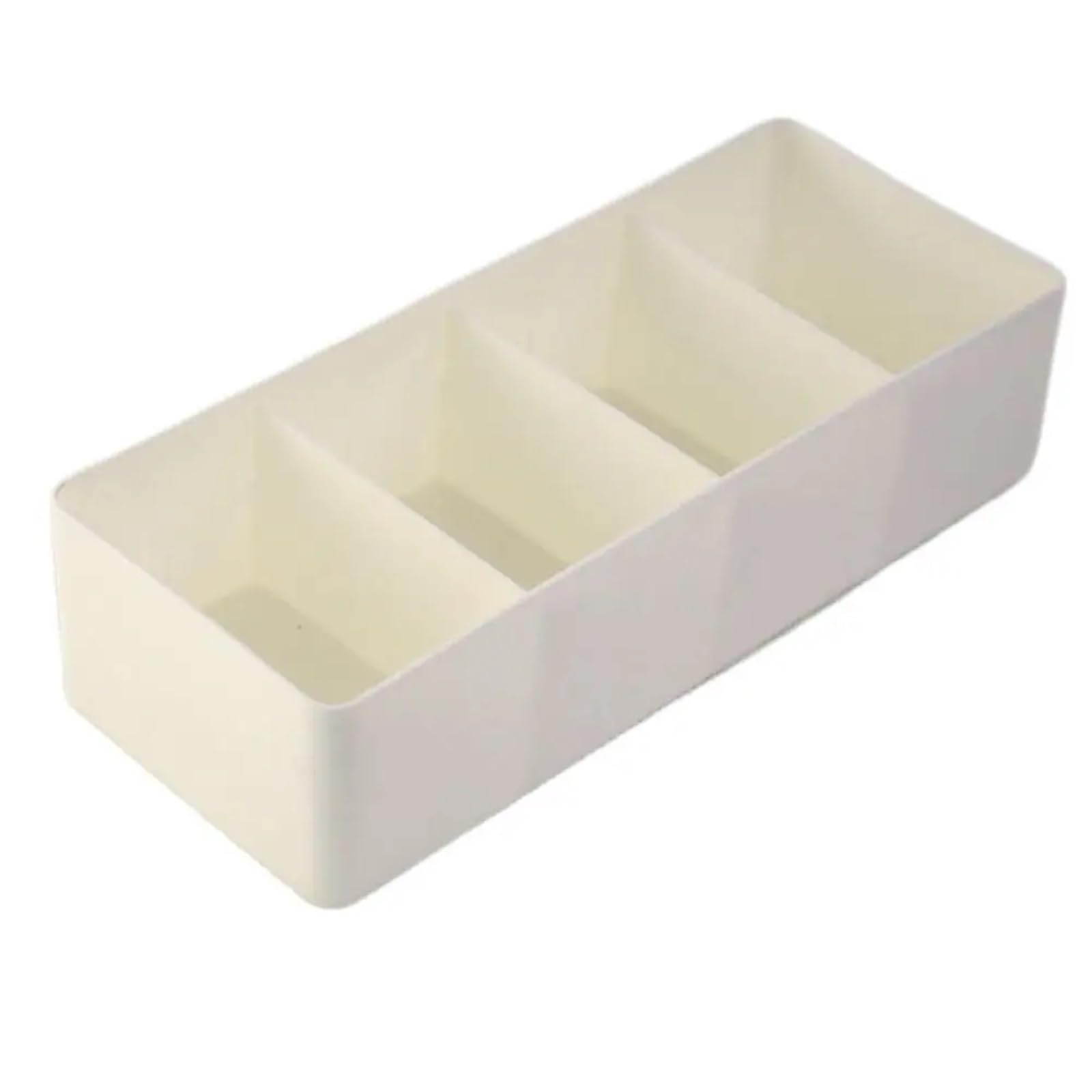 ZHSOAO 3 Pcs Plastic Desktop Storage Box Multipurpose Removable Partitions Divided Drawer Tableware for Bras, Socks, Underwear(White)