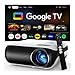 Official Google TV Smart Beamer 4k, HAPPRUN 25000L Full HD Beamer Heimkino mit Dolby Audio, Wi-Fi & Bluetooth, Integrierte Streaming-Apps, 300" Projektor Kompatibel mit Spielkonsolen und Handy