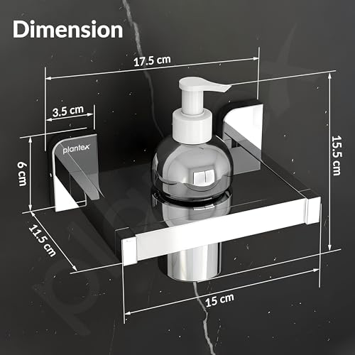 Image of Plantex 304 Grade Stainless Steel Liquid Soap Dispenser for Bathroom /Shampoo Dispenser /Handwash Dispense /Bathroom Accessories - (Rolex, Chrome)