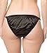 Satini Women's Tanga Bikini Briefs Satin Panties (Black, L)