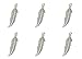 Yansanido Pack of 100 Alloy Antique Lovely Fashion Mini Feather 27x6mm Charms Pendants for Making Bracelet and Necklace (feather 100pcs silver)