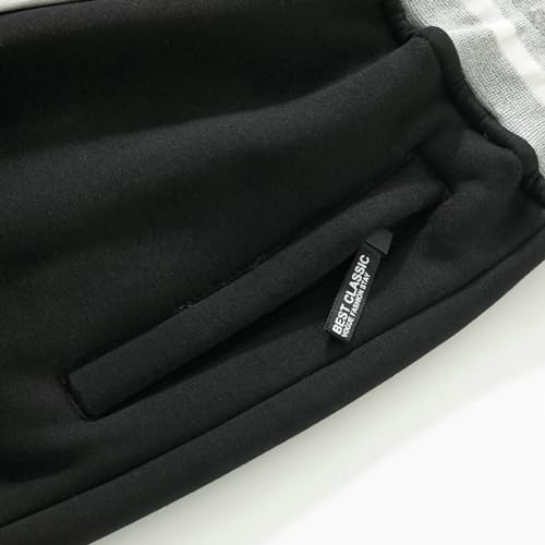 FoxQ Mens Fleece Lined Sweatpants with Zipper Pockets Winter Sherpa Lined Pants Straight Leg Open Bottom4