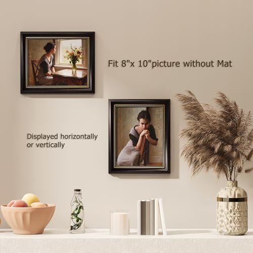 Image of 8x10 Vintage Picture Frames,Ornate Picture Frame for Wall Decor,1 Pack Antique Picture Frame,Brown