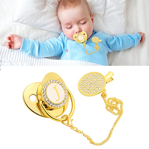 Image of Pacifier with Clip, Ergonomic Curved Design Soft Lightweight Silicone for 6-18 Months Infants Breastfeeding Support (J)
