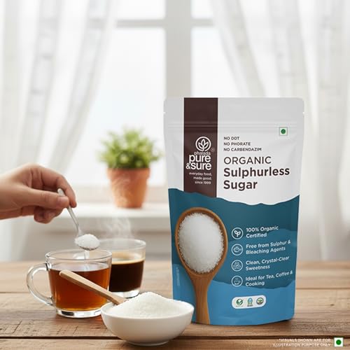 Image of Pure & Sure Organic Sugar (Chini) 500GM| 100% Organically Processed from Quality Sugarcanes | Chemical Free & Sulphur Free