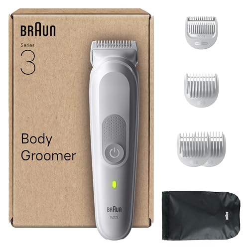 Image of Braun Body Groomer Series 3, +6 Grooming Tools, with SkinGuard, 80 Min Runtime, Gentle On Sensitive Areas, Groom & Trim, Waterproof, BG3575, Grey
