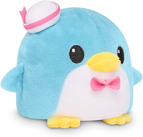 TeeTurtle Reversible Sanrio Tuxedo Sam Plushie 4-Inch Two-Sided Flip Plush Toy with Embroidered Details - Cute Mini Collectible Plush for Kids, Teens, and Adults