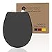 Produktbild instmaier Toilettendeckel mit Absenkautomatik schwarz | Made in Germany | ovale Form | Toilettensitz aus Duroplast | Leicht abzunehmende Toilettenbrille | WC-Sitz stabil bis 250kg