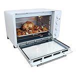 Igenix IG7161 Countertop Mini Oven, 60 Litre, 2500 Watt, Fan Assisted Electric Cooker & Grill, Ideal for Roasting, Baking, Grilling & Reheating, Internal Light, White
