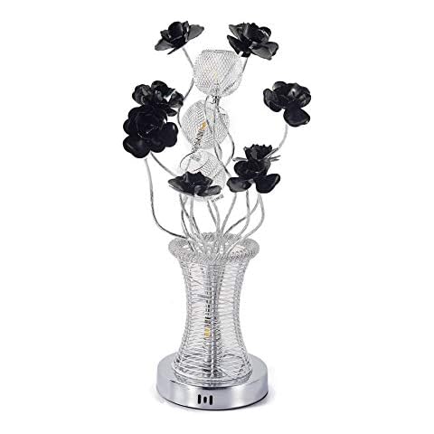 Modern Aluminium Large Flower Vase Design Floor/Desk Lamp Light [Black] Cover