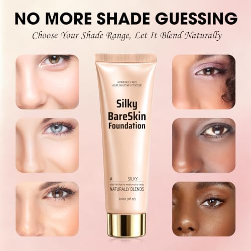Bmrewax Color Changing Foundation, Skin Tone Adapting Liquid Foundation for Women, Self Adjusting Natural Finish Makeup with Hyaluronic Acid, Hydrating for All Skin Types - 1