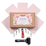 Incraftables Linocut Block Printing Kit – Includes 5 Soft 4' x 6' Rubber Blocks and Carving Tools – Complete Rubber Stamp Making Kit for Beginners, Artists & DIY Crafts