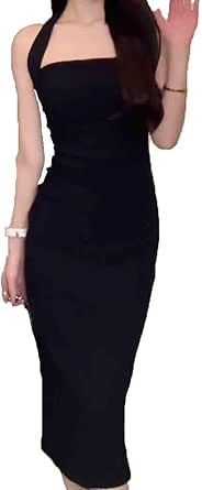 XIALIJU Women's Retro Fashion Dress, Gentle and Sexy Backless Hanging ...