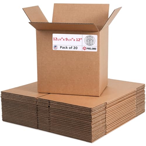 Image of Medium Cardboard Boxes 12 1 /4 inchL x 9 1 /4 inchW x 12 inchH (Pack of 20) - USA-Made Packing Boxes for Moving, Shipping, or Storage - USPS, UPS, FedEx Approved - Professional Packing Supplies for Moving | USA-Made Packing Boxes for Moving, Shipping, or Storage - USPS, UPS, FedEx Approved - Professional Packing Supplies