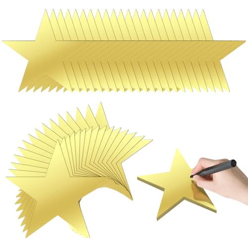 DP BOUTIQUE 100 Pcs 6 Inch Gold Star Cutouts Double Printed