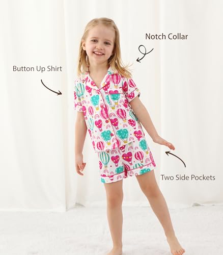 Image of Toddler Boys Girls Clothes Set Viscose from Bamboo Home Outfit Button Down Top Clothing Sets Soft with Pockets 2-5T