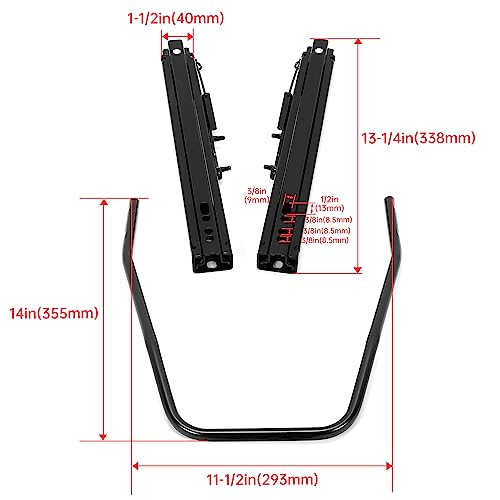 Kuafu Universal Seat Base Sliders Compatible With Most Bottom And Side Mount Dual Locking Steel Adjustable Seats Track Kit (2 X Set Of Sliders) #TOP2