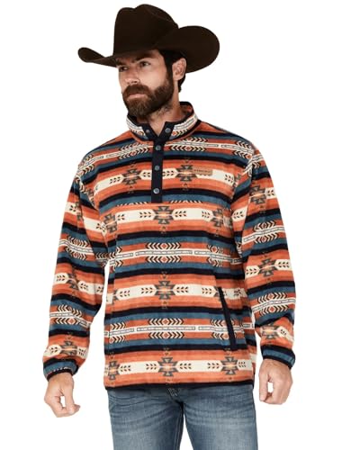 Cinch Men's Women's Southwestern Striped 1/4 Snap Polar Fleece Pullover Multi XX-Large US