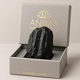 Anima Black Tourmaline Crystal – Large 1.6–2' Textured Black Natural Raw Tourmaline Stone for Protection, Grounding & Energy Shield – Ethically Sourced, Presented in Elegant Gift Box