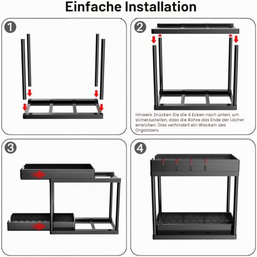 TidyTrove 2 Stück Küchen Organizer Unter Waschbecken Regal 22x 35,7X 39cm – Ansicht 6