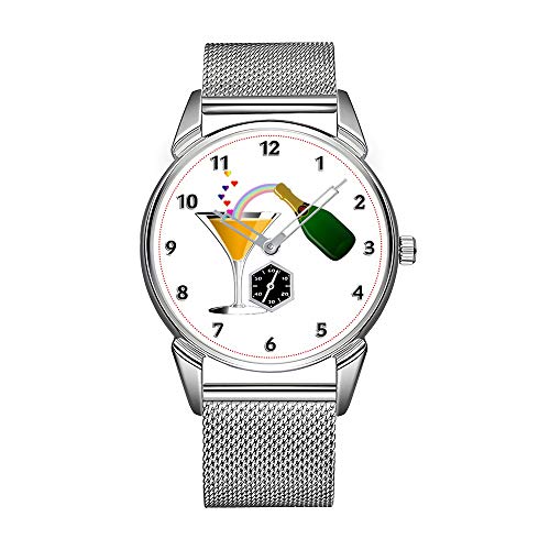 Mode herrenuhr Silber Edelstahl wasserdicht Uhr männer top Marke herrenuhr Uhr Champagner Toast armbanduhren