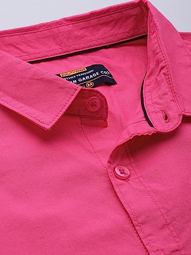 Image of The Indian Garage Co Men Slim Fit Solid Full Sleeves Cutaway Collar Casual Shirt