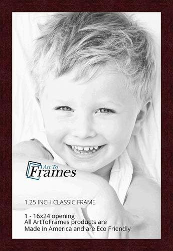 ArtToFrames 16x24 Inch Brown Picture Frame, This 1.25" Custom Poster Frame is Classic Mahogany Frame, for Your Art or Photos, WOMFRBW26039-16x24