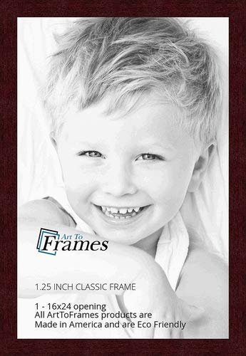 ArtToFrames 16x24 Inch Brown Picture Frame, This 1.25" Custom Poster Frame is Classic Mahogany Frame, for Your Art or Photos, WOMFRBW26039-16x24