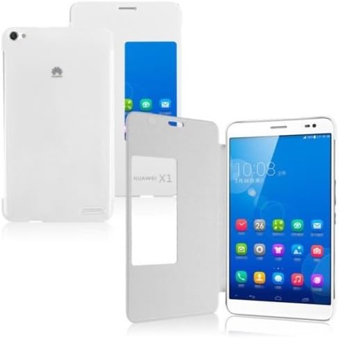 View Window Leather Smart Case Cover Protective For Huawei MediaPad X1 7.0 White
