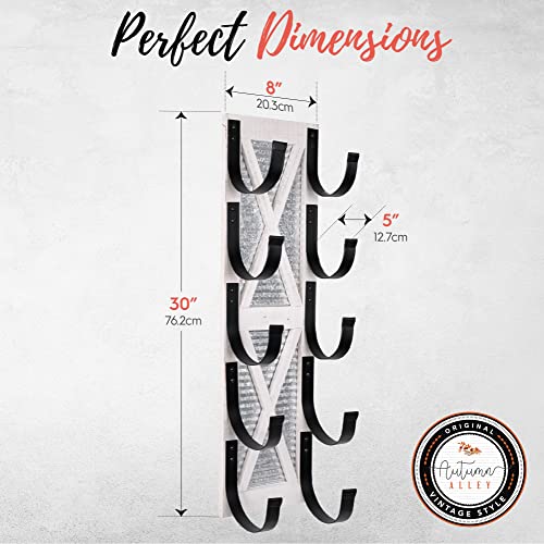 Autumn Alley Farmhouse Towel Holder, Rustic Wine Rack, Rolled Towel Rack, And Wine Holder For Farmhouse Bathroom Accessories Décor, Wall Mounted Towel Rack, Rustic White #TOP6