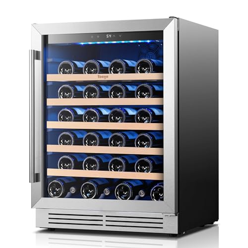 Image of Yeego 24 Inch Wine Fridge, 52 Bottle Wine Cooler with Right-Hinged