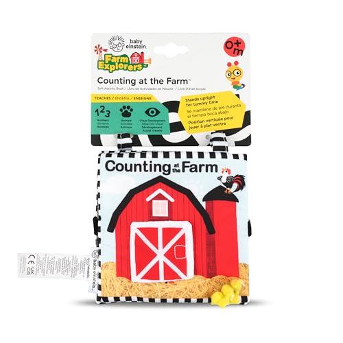 Baby Einstein Farm Explorers Counting at The Farm Soft Activity Book, Multisensory, for Tummy Time, Ages 0+ Months - Image 2