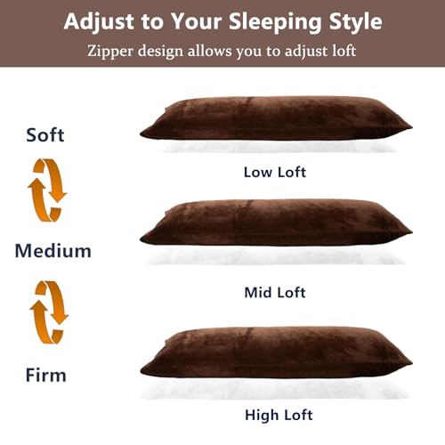 Body Pillow, Memory Foam Body Pillows for Adults Sleeping, Long Pillow for Bed, Big Large Firm Full Body Pillow for Side Sleeper, 20x54 Inch, Coffee
