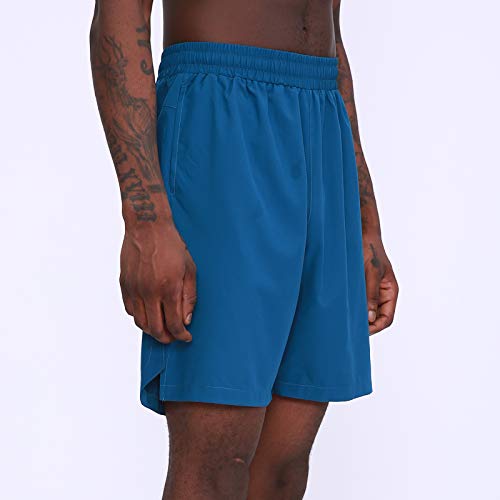 Ajcoflt Calções esportivos masculinos com cintura elástica bolsos laterais com fenda e corredores re